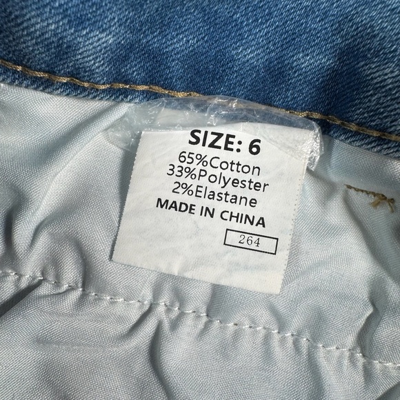 Sidefeel Jeans Womens 6 Blue Wide Leg High Rise Medium Wash Stretch - Picture 3 of 11